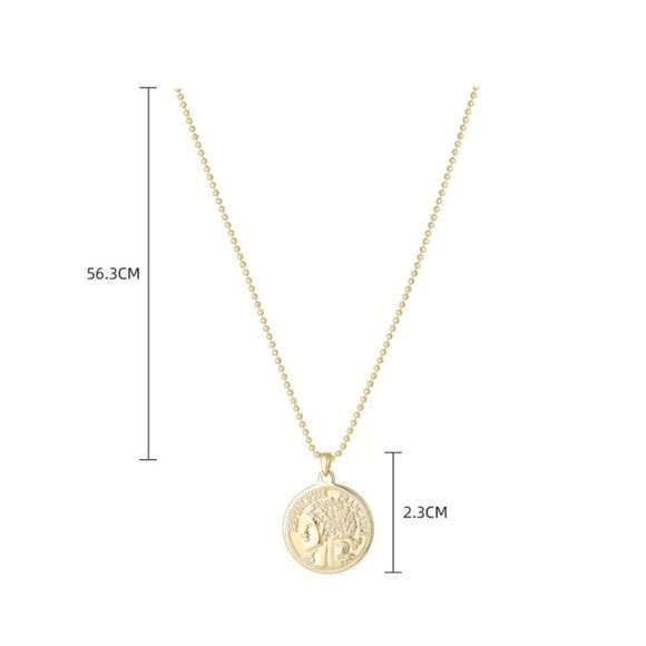 Gold Coin Charm Necklace NWT - Picture 2 of 4
